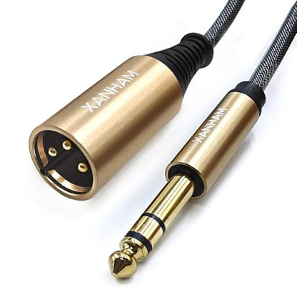XLR Male to 1/4 Inch(6.35mm) Male 3.3 Feet/1 Meter TRS Balanced Cable XLR to Quarter Inch Jack Patch Cord for Speaker and Microphone - size: 1 m