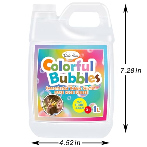 Lulu Home 2 Packs Bubble Concentrated Solution, White Bottle | 1 L/ 33.8 OZ, for Kids Bubble Machine, Giant Bubble Wand, Bubble Blower Toys, Birthday Party Favors - color: White