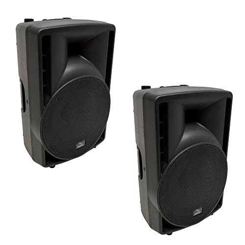 Harmony Audio 10 Inch Active PA Speaker Pair 400W Powered Concert Series | 2 DJ loudspeakers for live sound, HA-C10A cabinet set, band karaoke events, XLR inputs, amplified mobile gig rig