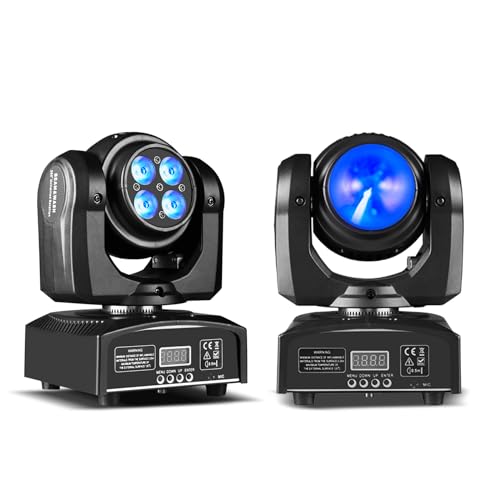 100W LED Moving Head DJ Lights 2-Sides Moving Head Wash & Beam Effect Stage Light RGBW 4-in-1 DMX Sound Active DJ Lights for Party Disco KTV Pub Bar Show Wedding Show - 2 PCS (2)