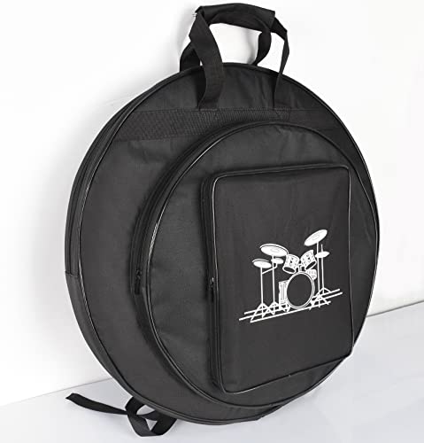Tosnail 22" Cymbal Gig Bag with Carry Handle, Durable Shoulder Straps and Double Pockets, Great for Dust-Proof Storage - size: 22 Inches