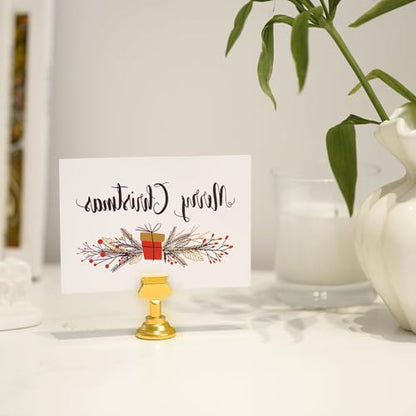 ERYTLLY 36 PK Place Card Holders 1.7 inches Table Card Holder Steel Card Holders for Weddings,Birthdays,Photos, Memo Notes, Restaurants (Gold 36PK) - color: Gold 36PK
