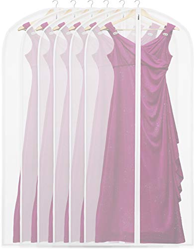 Simple Houseware 60-Inch Clear Garment Bags with Zipper, 6 Pack | for Suits, Dresses, Costumes, Uniforms - size: 6 Pack - 60"