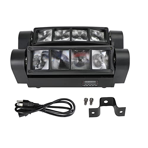 Topteng 80W DMX Moving Head Light DJ Light RGBW, Sound Activated 8LED RGBW Spider Moving Head Stage Lighting Beam DMX Disco Party DJ Lighting