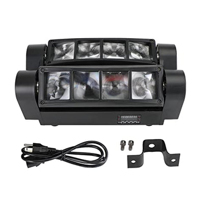 Topteng 80W DMX Moving Head Light DJ Light RGBW, Sound Activated 8LED RGBW Spider Moving Head Stage Lighting Beam DMX Disco Party DJ Lighting