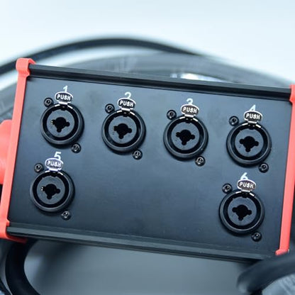 Arklove 6-Channel Low Profilemale XLR 1/4" TRS Female Send Sub Combo Splitter Snake Cable 100ft - size: 100ft