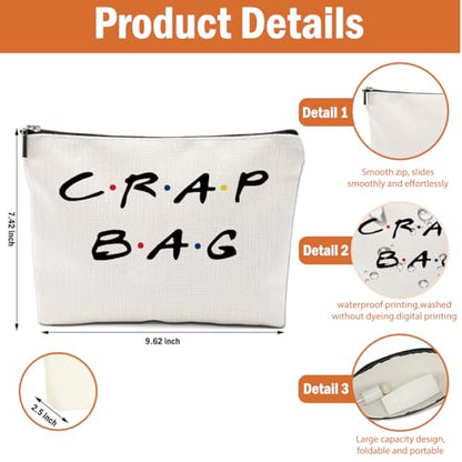 2 PCS Friend Gifts Makeup Bag, Best Friend Birthday Gifts Cosmetic Bag | Funny Friends Theme Cosmetic Bags, Christmas Graduation Friendship Gifts for Women Men Best Friends Mom, Black White - color: Multicolor 0082