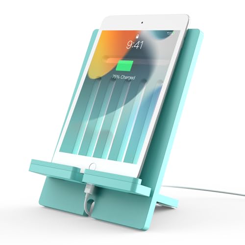 Pezin & Hulin Bamboo Tablet Stand Adjustable - Teal - color: Large (Teal)