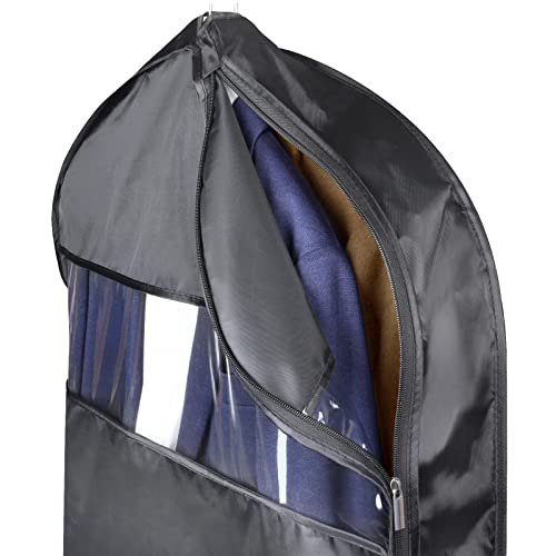 Univivi Garment Bag Suit Bag for Storage and Travel, 43 Inch, Set of 1 | Travel Bag with Mesh Pocket and Transparent Window, Oxford Fabrics, Foldable Washable Suit Cover for Jacket, Suits, Coats - size: 24"X43"- 1pcs -Travel