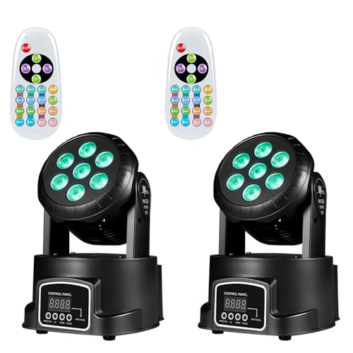 AGVYBE Moving Head DJ Lights, 7x12W RGBW LED Wash Stage Light, 6000LM Wash & Spotlight, Sound Activated & DMX512 + Remote Control for Disco, Party, Wedding, Club, Concert (1PC) - color: Gray