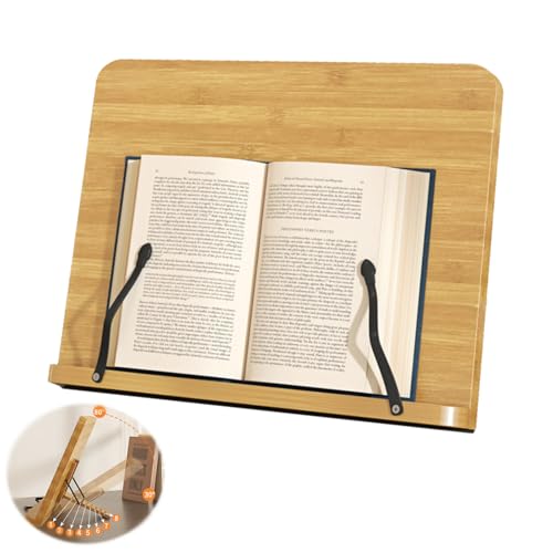 Adjustable Recipe Book Holder,Multi-Use for Cookbook,Tablet | Book Stand With Page Clips & 8 Adjustable Angles, Foldable Design,Ideal Gift for Book Lovers, Mothers - size: M(13.4'' x 9.5'')