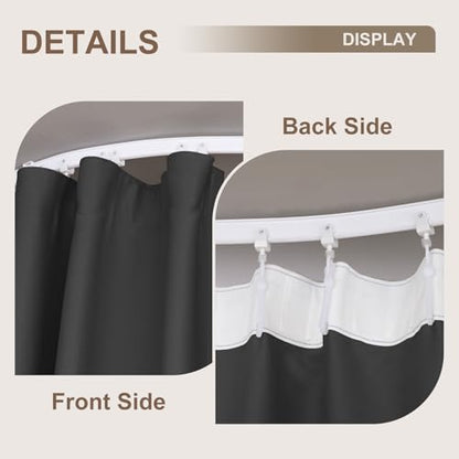 MaKefeile Room Divider Curtains & Flexible Bendable Tracks Set,Privacy Dividers Ceiling Track Curtain Window Blackout Curtains for Living Room Bedroom (W150 × H84 in 1 Panel Black Drape & White Rail) - color: Black, size: 150"W x 84"L (Pack of 1)