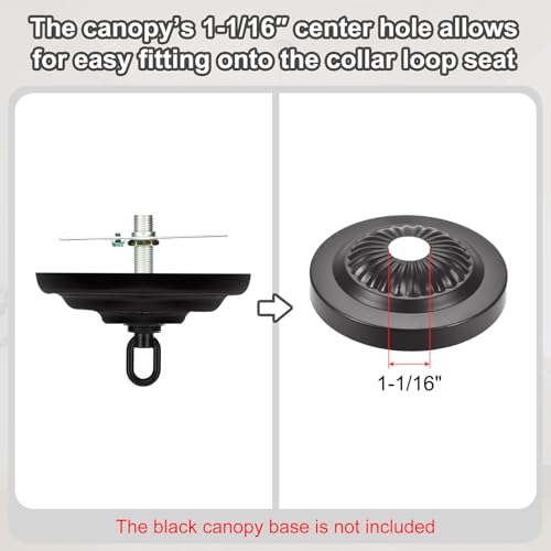 2 Set 4" Universal Light Fixture Cross Bar Kit 1/4 IP Black | Center Ceiling Light Plate Mounting Hardware Repair Set - color: Black
