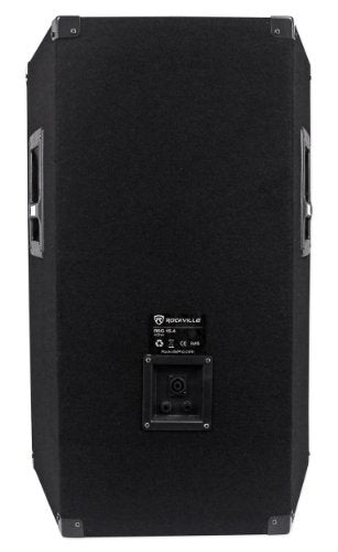 Rockville RSG15.4 15" 3-Way 4 Ohm Passive DJ/Pro Audio PA Speaker | 1500W Peak, 750W RMS, 102dB Sensitivity, SpeakON and 1/4" Inputs, Pole Mountable, 40Hz-22kHz, Compression Horn, MDF Cabinet - style: 15" - 4 Ohm