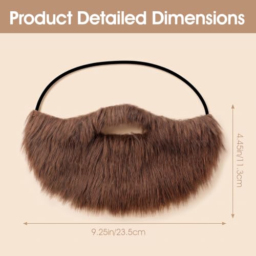 Sibba Beard Brown Men's Fake Beard Costume Facial Hair Mustache | Realistic Fake Beard, With Adjustable Elastic Rope, For Male Makeup Cosplay Party