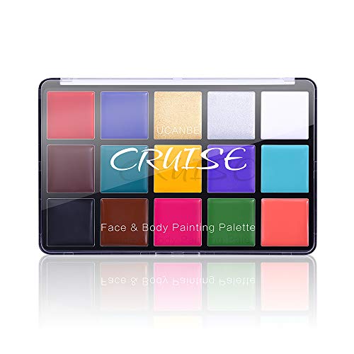 UCANBE Face Body Paint Oil, Professional 15 Colors FX Makeup Palette- Non Toxic Hypoallergenic Safe Facepaint for Halloween, Cosplay Costumes, Parties and Festivals - color: Classic
