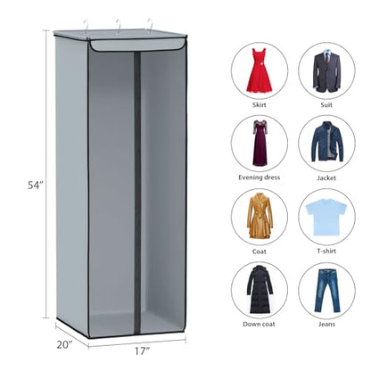 Univivi Garment Bags for Hanging Clothes, Cloth Bag 54 In, 2 PCS, Grey - color: Grey, size: 54"-2PCS