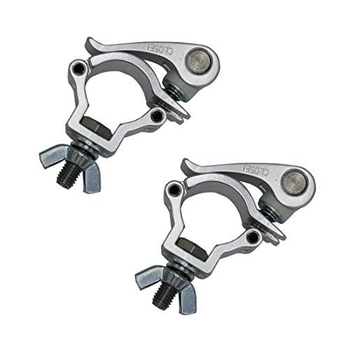 Stage Light quick O-Clamp 1.26-1.38in 165lbs 2 Pack | Heavy Duty Lighting Truss Clamp for 4/5 - 2" Pipe, 22-220lbs Premium Aluminum O-Clamp for DJ Stage Lighting Setup - size: Fit for 1.26-1.38inch pipe-2pcs