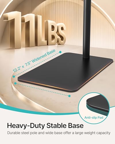 Projector Floor Stand Adjustable Mount Steel Base 35"-48"Heavy-Duty | 1/4'' Screw, Supports Projector & Camera, For Home Office Outdoor, Height Adjustable Range 35"-48", Stable Steel Base