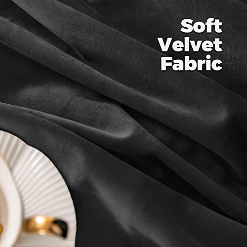 BGment Grey Velvet Blackout Curtains for Living Room, 84 inches Long Thermal Insulated Curtains Noise Reduce Back Tab and Rod Pocket Luxury Panels for Bedroom, 2 Panels, 42 x 84 Inch | Curtains 84 inches Long, Thermal Insulated, Noise Reduce, Thick, Super
