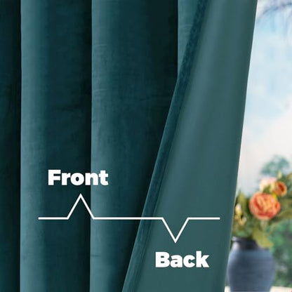 BGment Velvet Blackout Curtains for Bedroom, 2 Panels, 52 x 72 Inch, Teal - color: Teal, size: 52"W x 72"L (Pack of 2)