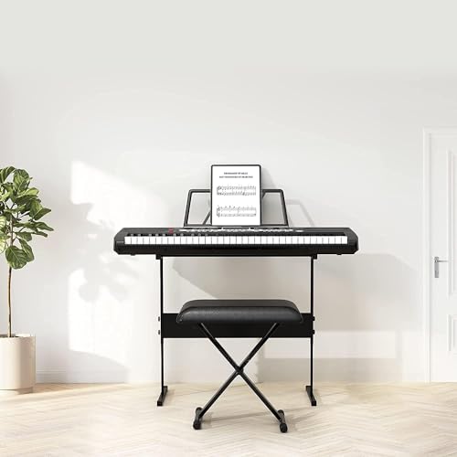 GarveeLife 61-Key Electric Keyboard Piano Set for Beginners and Kids with Microphone, Headphones, Stand, Stool, and Carrying Bag – Portable and Ideal for Teaching, Perfect Birthday or Christmas Gift - style: 61-Key（Set）-1