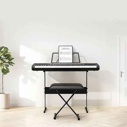 GarveeLife 61-Key Electric Keyboard Piano Set for Beginners and Kids with Microphone, Headphones, Stand, Stool, and Carrying Bag – Portable and Ideal for Teaching, Perfect Birthday or Christmas Gift - style: 61-Key（Set）-1