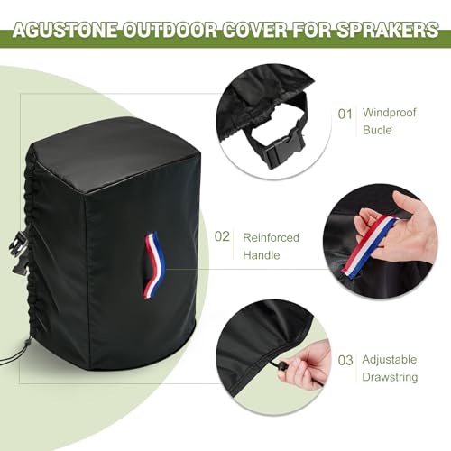 2-Pack Waterproof Speaker Covers for Polk Audio Atrium 4, 6x7x10in | Waterproof Dustproof Cover for Patio Speaker, Outdoor Protective Cover - Black, 6"Wx7"Dx10"H - size: Fit for Polk Audio Atrium 4