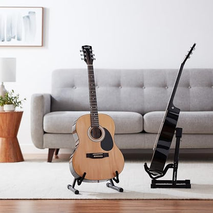 Amazon Basics Portable Adjustable Folding Guitar Stand for Electric and Acoustic Guitars, A-shape, Fully Assembled with Padded Foam, Black, 8.66 x 15.16 x 3.74 inches (Pack of 6) - size: 8.66 x 15.16 x 3.74 inches (Pack of 6)