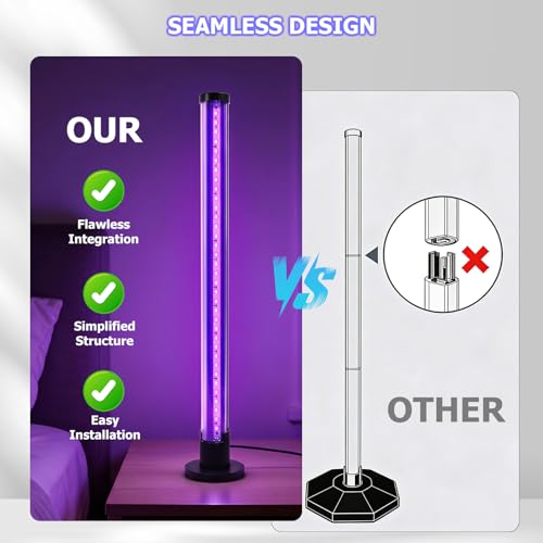 15W LED Black Lights, Vertical Standing Table Blacklight Fixture, 390-400nm, Desktop Led Black Light with Stand, 5FT Cord and Switch,Black Lights Party Supplies, 1pack