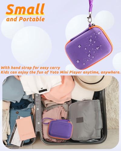 RAIACE Hard Storage Case Compatible Yoto Mini Audio Player, With Mesh Pocket for Cards, Cables and Accessories. (Case Only) - Purple - color: Purple