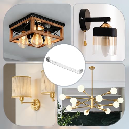 4 Set 160mm 6.3" Mounting Bracket Kit Silver Tone w/Screws | Universal Light Fixture, Ceiling Light Plate, for Chandeliers - size: 160mm (6.29")