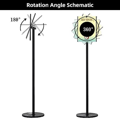 Heavy Duty Sign Stand, Floor Poster Board Stand, Adjustable Metal Sign Holder Height Up to 60 Inches and 180° Rotation Display Standing Pedestal for Board & Foam (Black-A3-1PC) - color: Black-A3-1PC