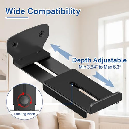 2-Pack Adjustable Soundbar Wall Mounts, Fit for Samsung, Bose, Vizio, LG Depth of 3.5"–6.3" Soundbars, Heavy-Duty Steel Holds up to 38 Lbs, With Anti-Slip Guardrail, Hardware Included Easy to Install - style: Adjustable Mount