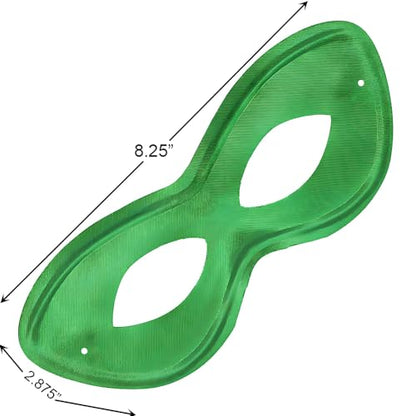Green Super Hero Fabric Eye Mask - 2.87" x 8.25" - Durable, Comfortable & Perfect Fit - Ideal for Parties, Cosplay & More - color: Green