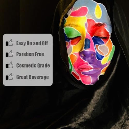 Bowitzki 30g Professional Face Paint Body Paint Water Based Face painting Makeup for Adults Split Cake Single Color Halloween Christmas Party (Light Green) - color: Light Green