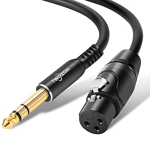 Twozoh XLR Female to 1/4 Inch (6.35mm) TRS Cable, Quarter Inch Jack Balanced to XLR Microphone Cable 10FT (Profesional/HiFi) - color: Female 1-PACK, size: 10FT