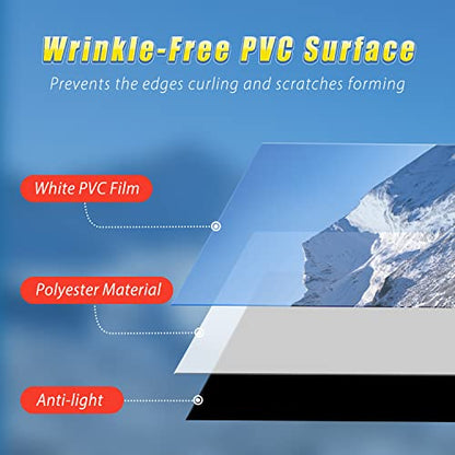 Projector Screen with Stand 108-INCH Indoor Outdoor 4:3 1.2 Gain PVC Movie Projection Screen 4K 8K 3D Ultra HD HDR Wrinkle-Free Design for Home Theater Movie Theatre Cinema Office Game