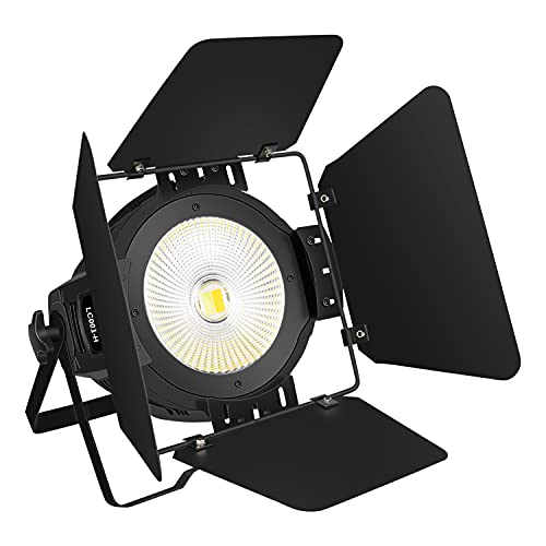 StageLights with Barn Doors - 100W COB LED Spotlights, Warm & Cold White Par Lights - DMX/Master-Slave DJ Lights, Church & Theater Spotlights