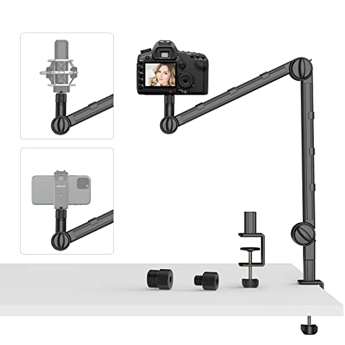 PICTRON VIJIM LS25 Camera Desk Mount, Flexible Overhead Webcam Stand with Boom Arm, Table C-Clamp Suitable for Photography Videography Live Stream