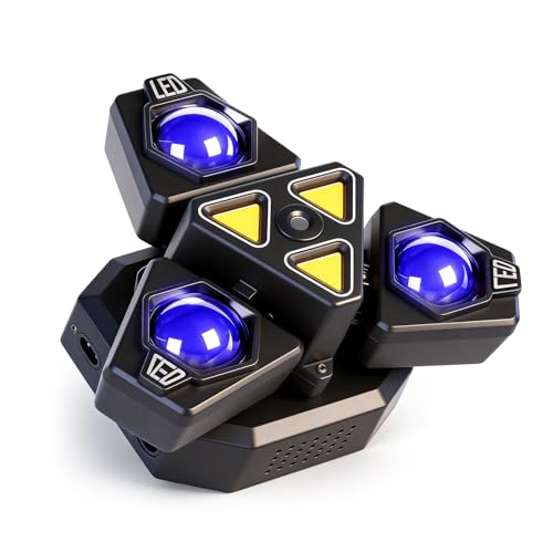 Dynamic 3-Arm Moving Head Dj Lights with RGBW 4-in-1 Stage Lighting Effect, Remote DMX Control for Stage Shows, Parties, Clubs, and Events