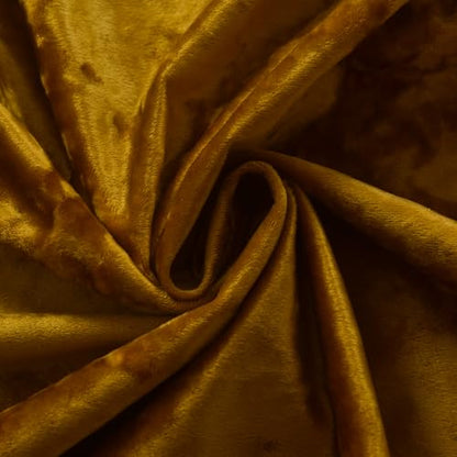 Lux Warm Gold Crushed Velvet Curtains 2 Panel Set - 120 inches Long Room Darkening Luxury Distressed Velvet Rod Pocket Window Drapes for Living Room Bedroom 52" W x 120" L - color: Warm Gold, size: 52"W x 120"L (Pack of 2)