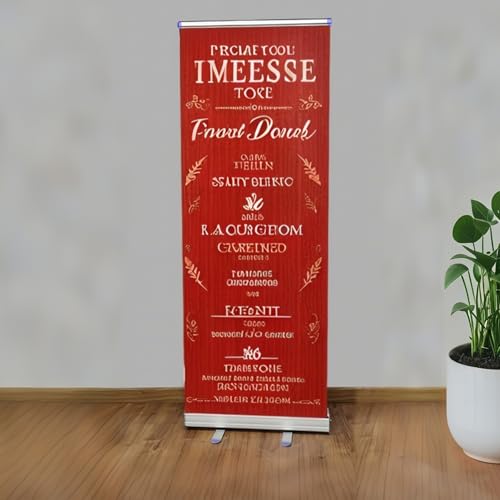 Retractable Banner Stand, 31.5"W X 80"H Portable Aluminum Alloy Vertical Retractable Roll Up Banner Stand with Heavy Base and Travel Bag for Business and Trade Shows Advertising and Promotion 22163