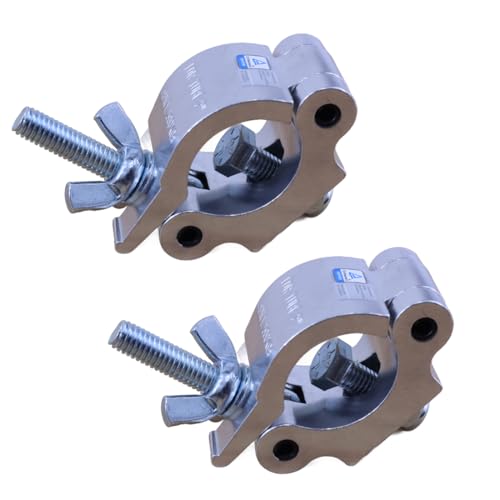 Sarknoah.2″Heavy Duty Truss Clamp, 1102lb(500KG) Aluminum Alloy Stage Lighting Clamps, Fits 1.5″-2″(38-52) mm Truss Coupler Clamp for DJ Lights, Moving Head Par Lights, TUV Certified, Pack of 2. - color: Silver