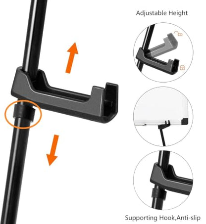 Amazon Basics Easel Display Stand, Instant Floor Poster, Lightweight, Collapsible and Portable with Tripod Base, Black Steel (Supports 5 pounds) (Pack of 2) - size: 39.17"D x 43.5"W x 60.83"H (Pack of 2)