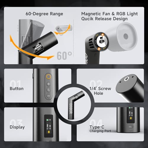 CF5 Portable Fog Machine, 40W Handheld Smoke Machine with RGB Lights and Leak Proof Design, Mini Fogger for Cosplay, Photography and Creative Parties, Haze Maker with Remote