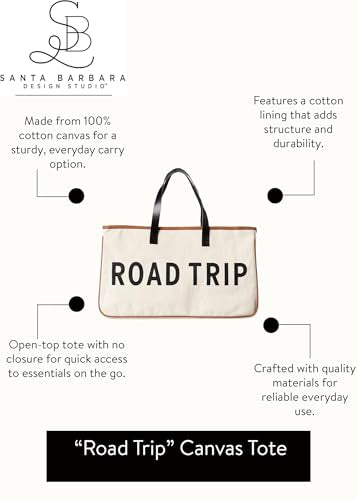 Santa Barbara Design Studio Tote Bag For Women Hold Everything 100% Cotton Canvas Shoulder Bag, Large, Road Trip - color: Road Trip