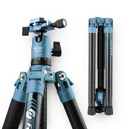 Fotopro 62 Inch Carbon Fiber Tripod for Camera Ultralight Travel Camera Tripod Max Loads Up 22lbs X-Aircross 3 Blue - color: Blue