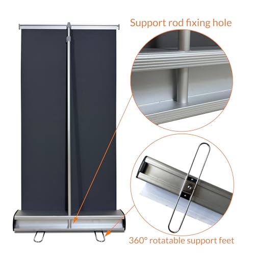 Desktop Retractable Banner Stand 24" W x 40" H – Portable Tabletop Roll Up Banner Display with Padded Carrying Bag for Trade Show, Exhibition, Business Advertising (Stand Only) - size: 40" Height