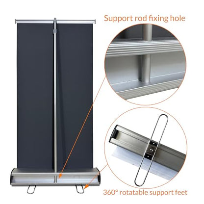 Desktop Retractable Banner Stand 24" W x 40" H – Portable Tabletop Roll Up Banner Display with Padded Carrying Bag for Trade Show, Exhibition, Business Advertising (Stand Only) - size: 40" Height